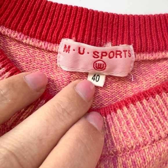 Rare MU SPORTS Golf Sweater with Embroided Logo Multicolor Women's Size 40 - Picture 8 of 11